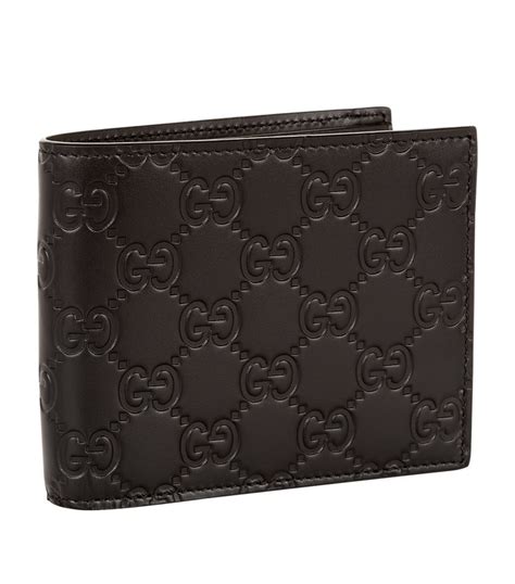 mens black leather gucci wallet|gucci men's trifold leather wallet.